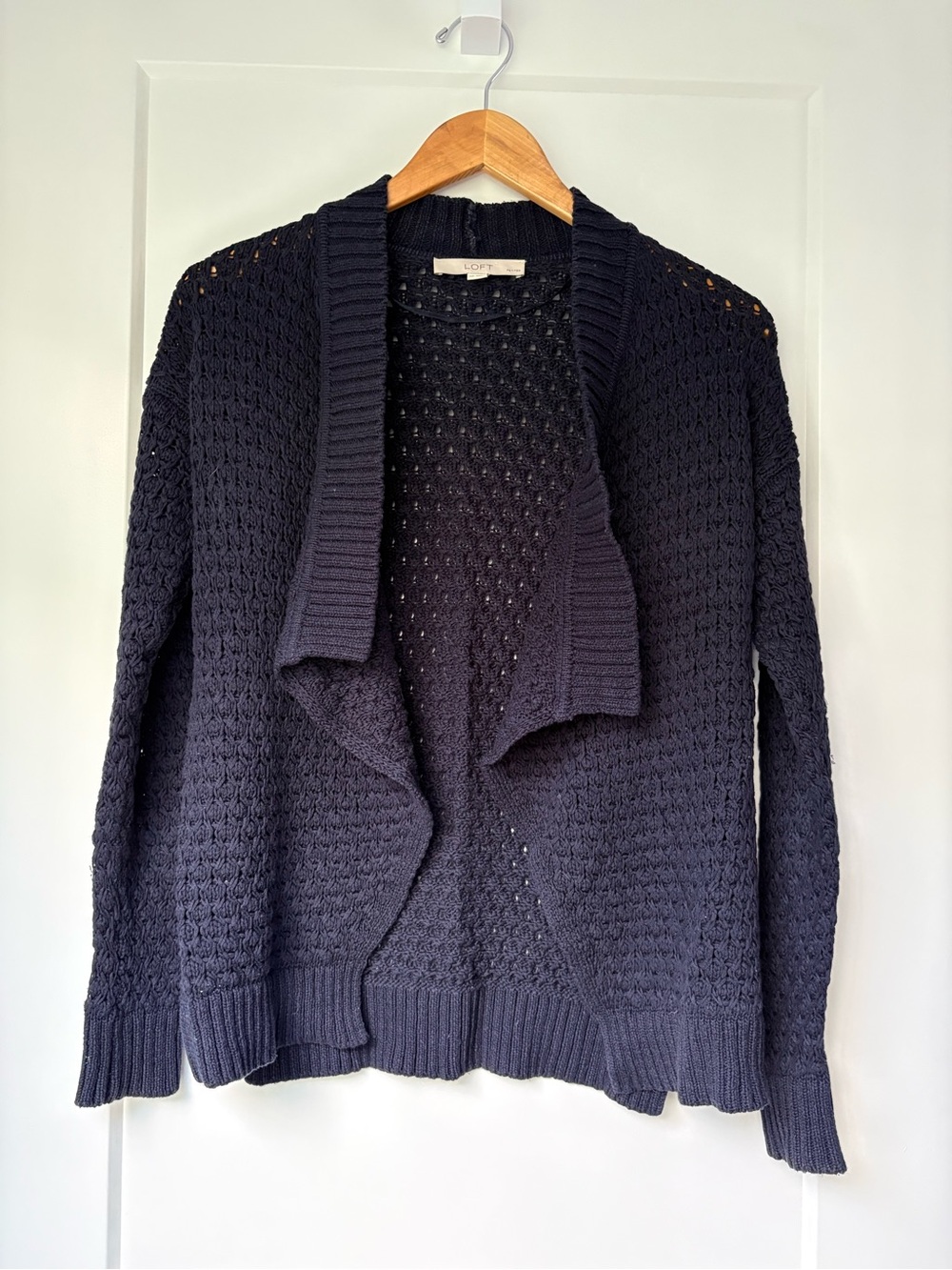 LOFT Knit Navy Blue Cardigan Small Petite